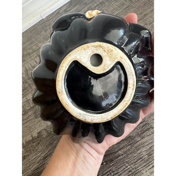 Vintage 1990s White Candy Dish Bowl Black Dress Is Bowl Kitschy - Picture 3 of 9